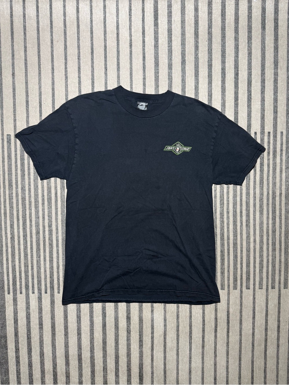 Santa Cruz Skateboards Black T-Shirt with Green Logo